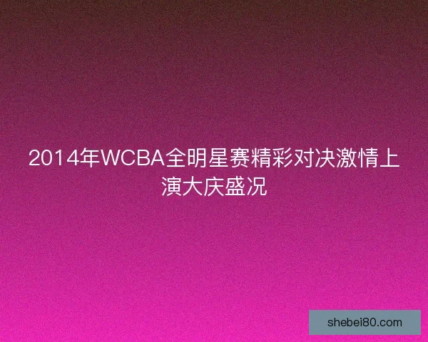 2014年WCBA全明星赛精彩对决激情上演大庆盛况 2014年WCBA全明星赛精彩对决激情上演大庆盛况