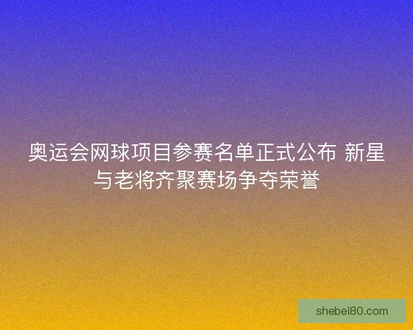奥运会网球项目参赛名单正式公布 新星与老将齐聚赛场争夺荣誉
