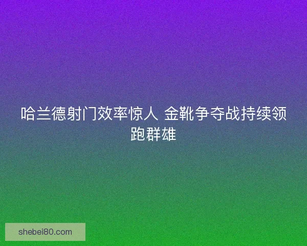 哈兰德射门效率惊人 金靴争夺战持续领跑群雄 哈兰德射门效率惊人 金靴争夺战持续领跑群雄